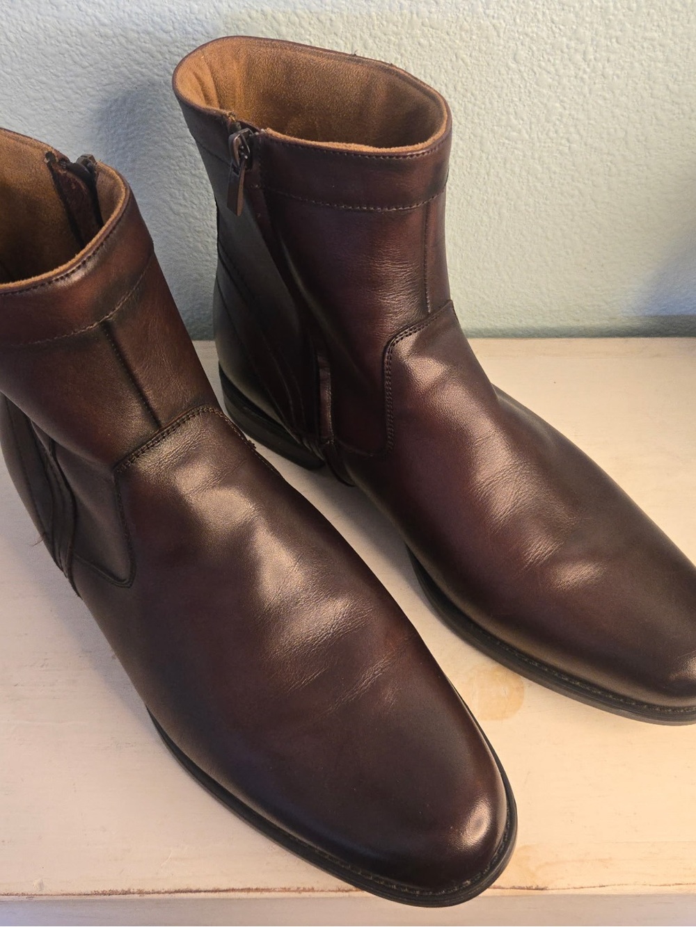 Florsheim Midtown Brown Leather Zip Ankle Boots Men’s 11.5